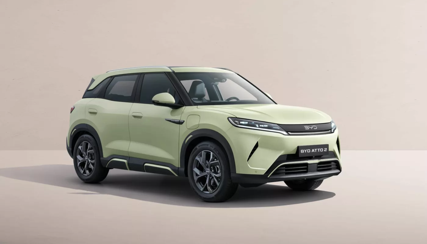 BYD ATTO 2 électrique 2026 vue trois quarts avant