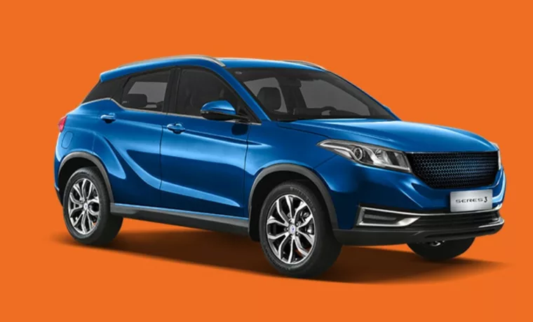 SERES 3 électrique bleu vue trois quarts avant